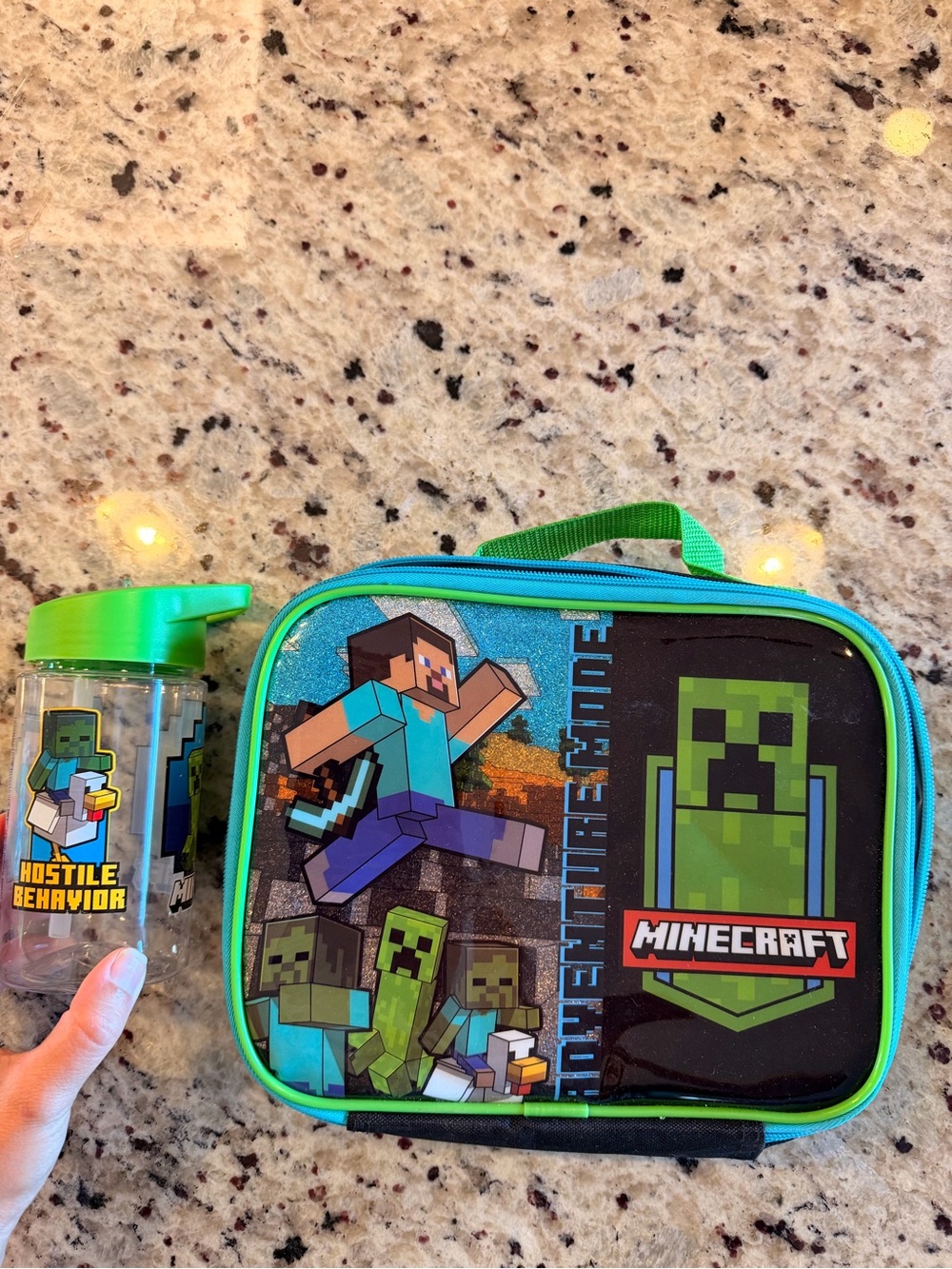 Kids Minecraft Lunch Bag and Water Bottle Set